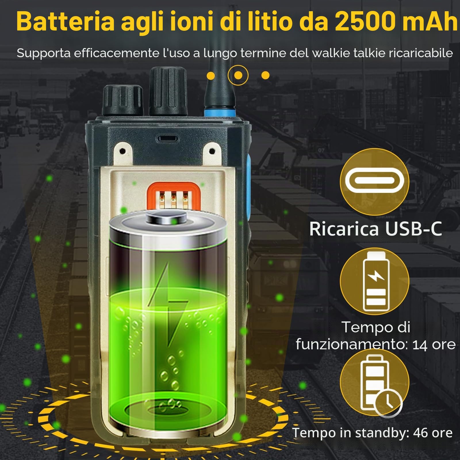 Retevis P1 Walkie Talkie Lungo Raggio, Professionali Ricetrasmittenti DMR Superhet, 2500mAh, Registrazione di 260 ore, Walkie-Talkie per Produzione, Logistica (Nero, 2 Pezzi) | 2500mAh, Registrazione 260 Ore, Superhet, per Produzione e Logistica, Nero, 2