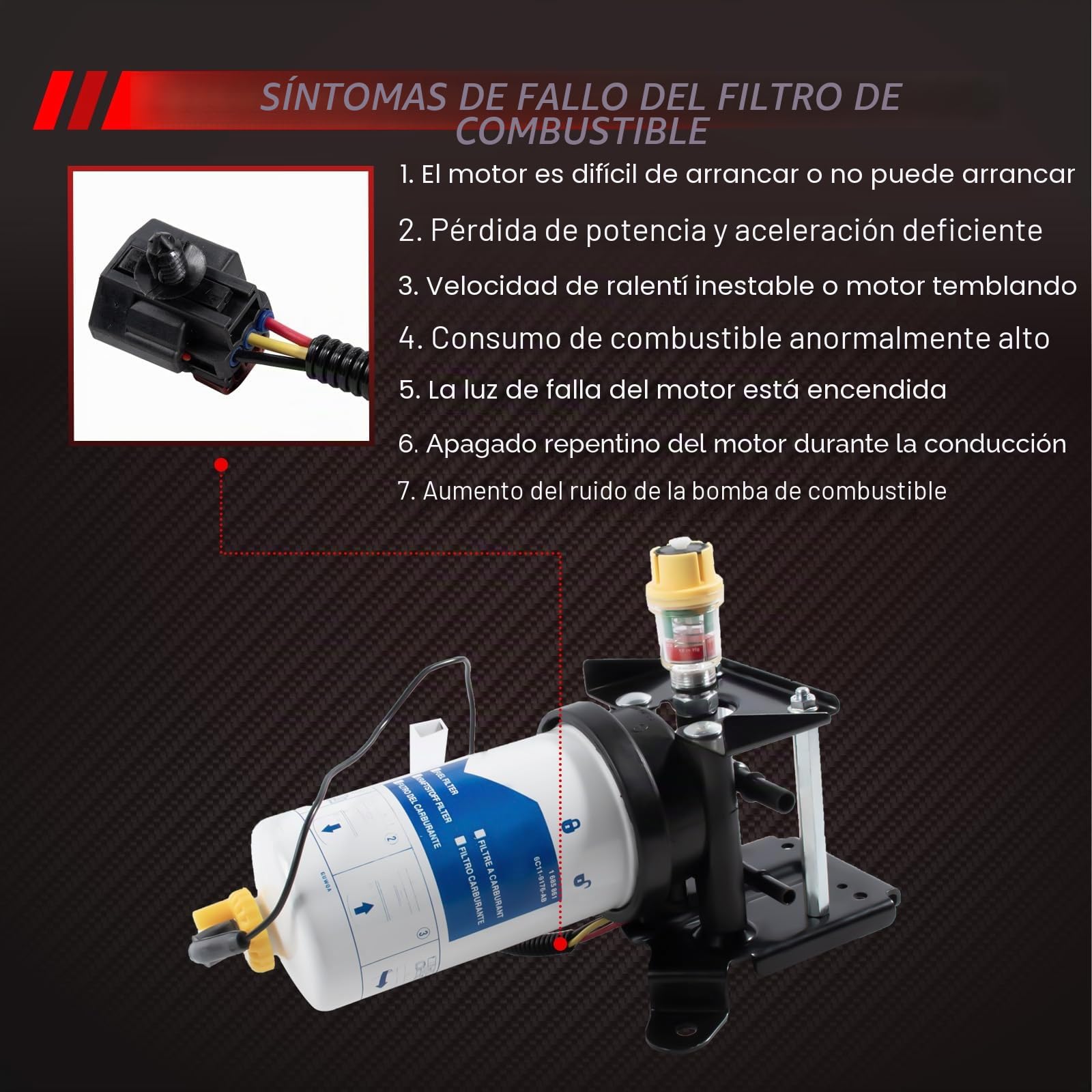 Filtro de combustible diésel, conjunto de filtro de combustible diésel de repuesto para F 0 r d Transit 2.2-3.2 TDCI MK7 2006-2014, accesorios de coche, pieza # 1685716 6C119155BE