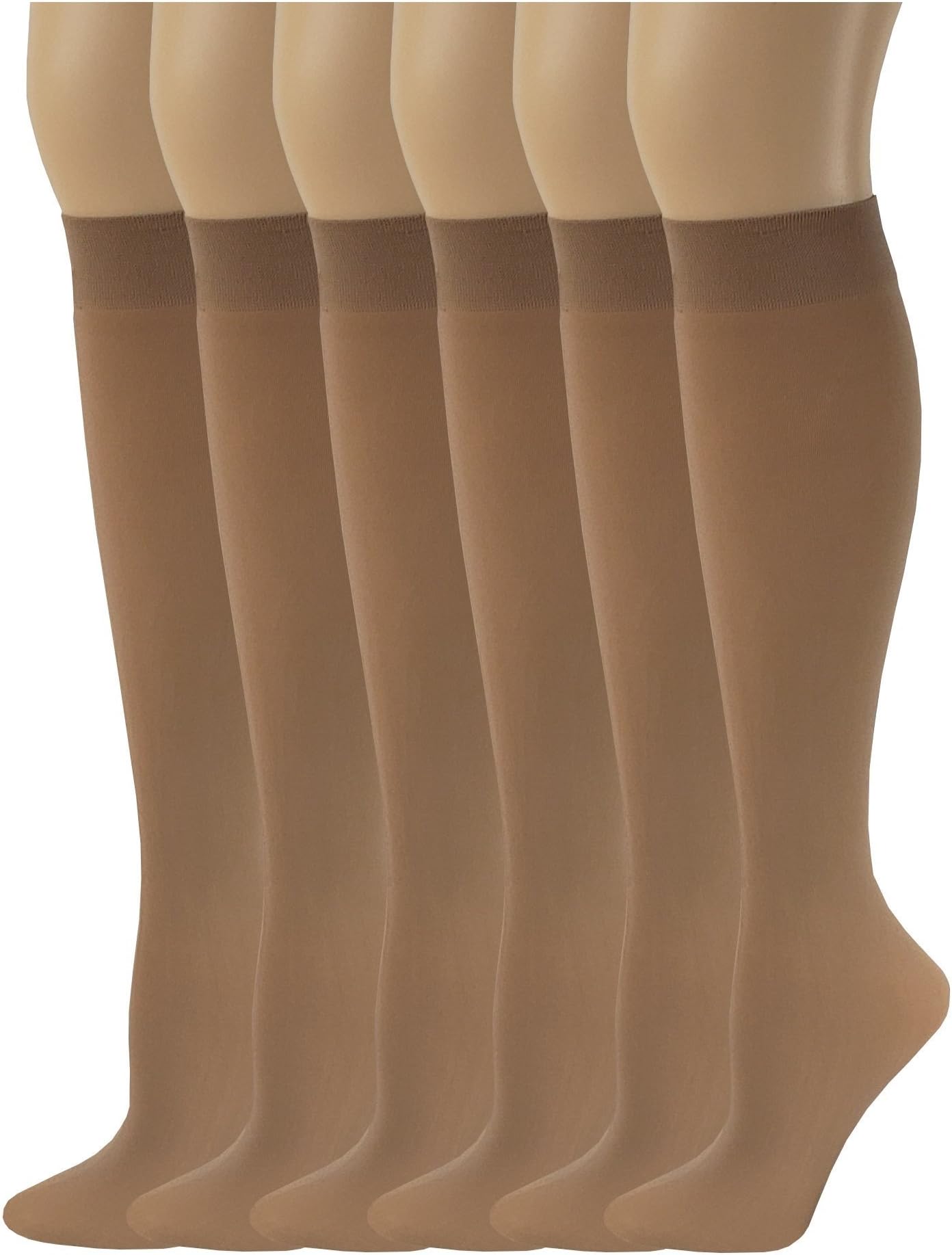 Sumona 6 Pairs Women Opaque Stretchy Spandex Knee High Trouser Socks