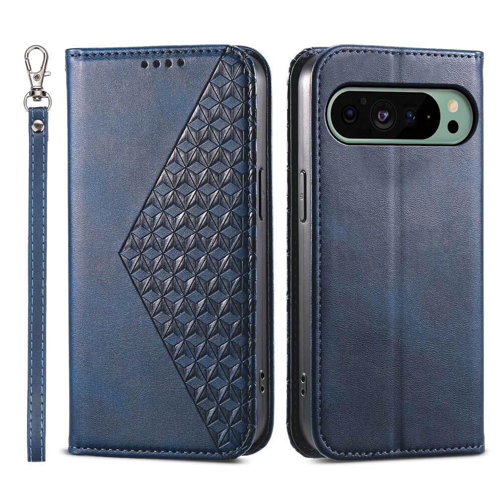 Generic Case for Google Pixel 6A (Color: Blue) Magnet Leather Cover Wallet Flip Case