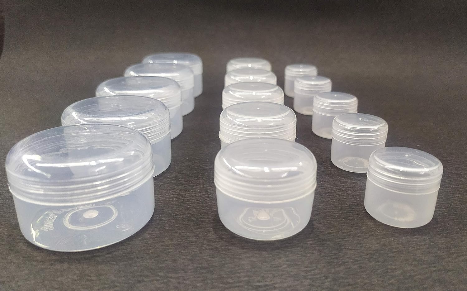 18-Piece Small Plastic Containers Set | Clear Screw Lid Storage Boxes in 5ml, 10ml, 20ml | for Creams, Jewelry, Samples & Crafts | Leak-Proof & Durable