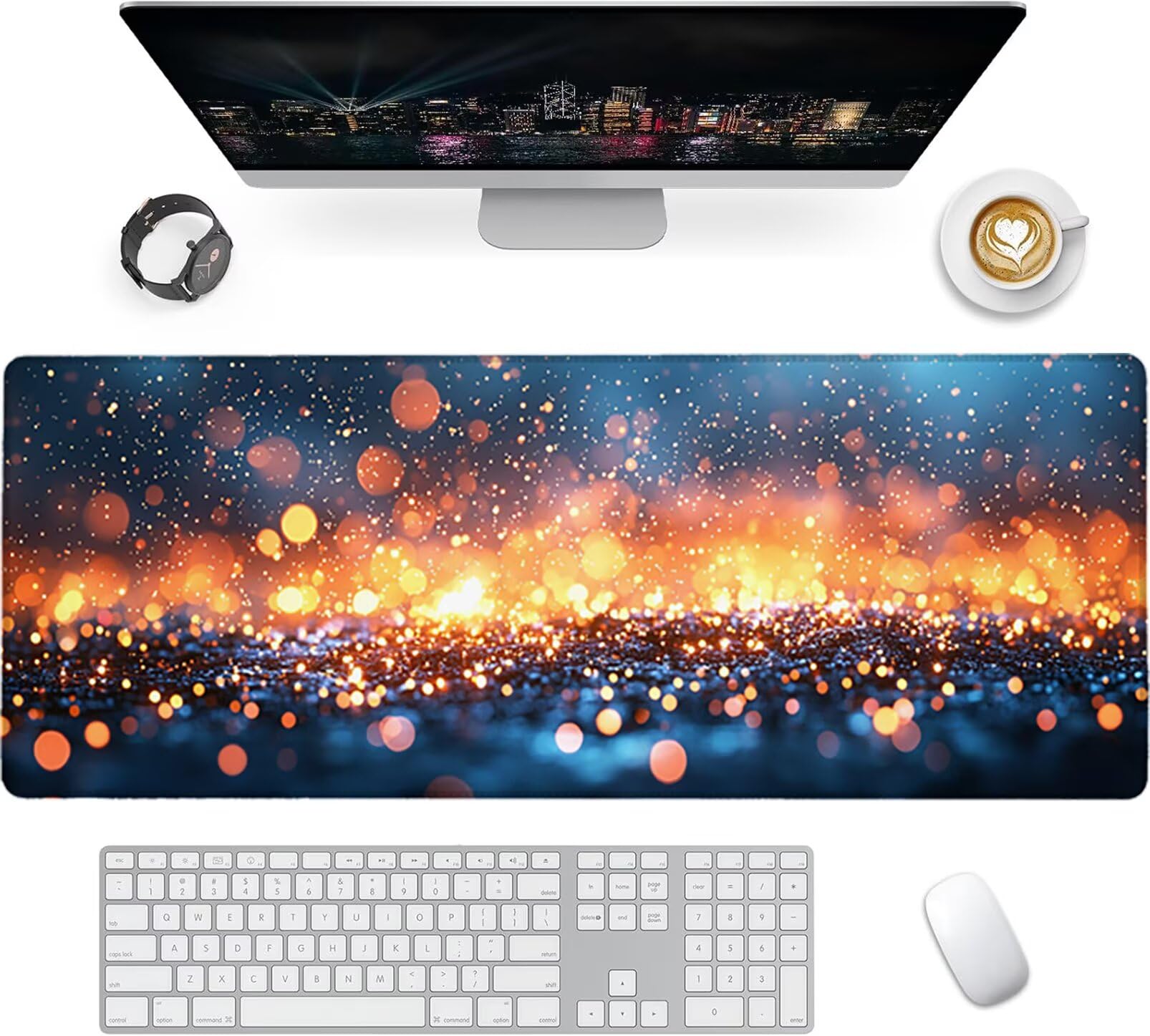 Lpfieonn Modern Schreibtischunterlage XXL, Landschaft Schreibtischunterlagen Großes, Gaming Mousepad XXL mit ernähter Rand und Rutschfeste Gummibasis, Desk Mat für PC/Laptop/Mausa 120x60cm PF-2474