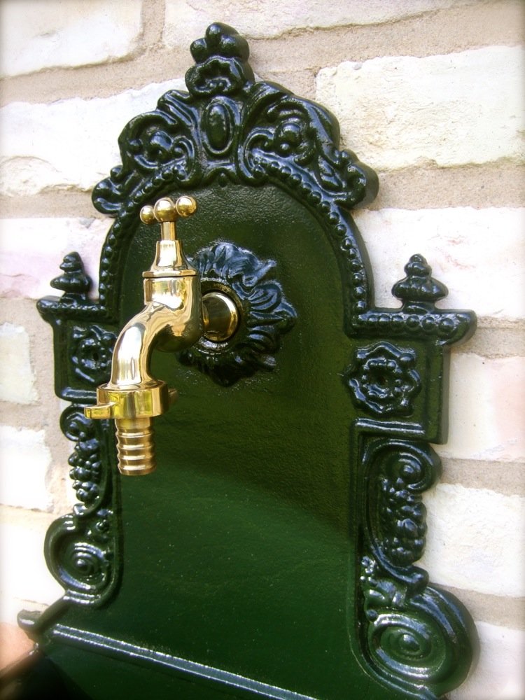 Antikas - Gartenbrunnen, Wandbrunnen, Wasserzapfstelle Waschbecken, Aluminium hochwertig