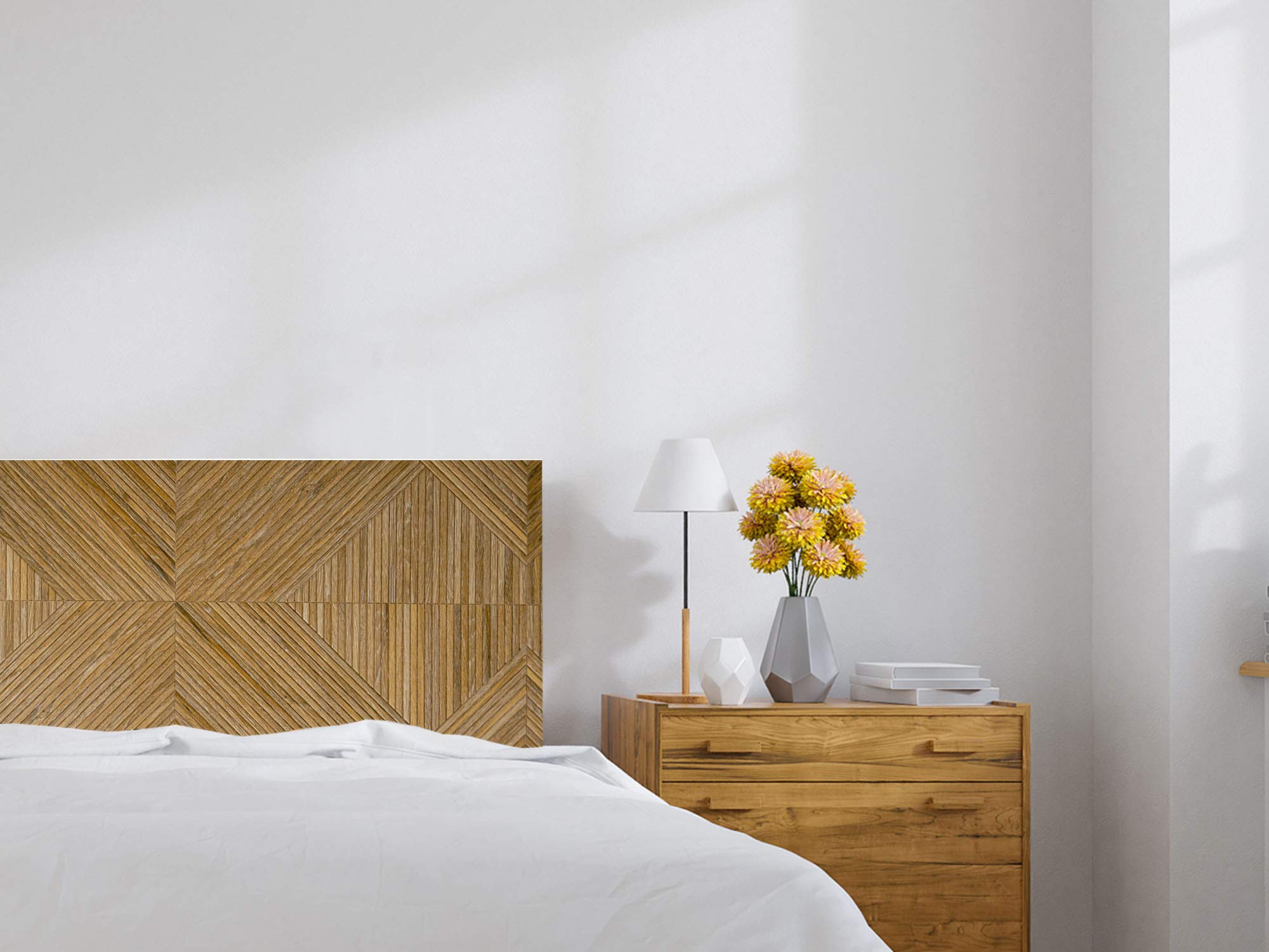 Oedim Cabecero Cama Geométrico Madera, cabecero Decorativo para Camas, decoración para Habitaciones