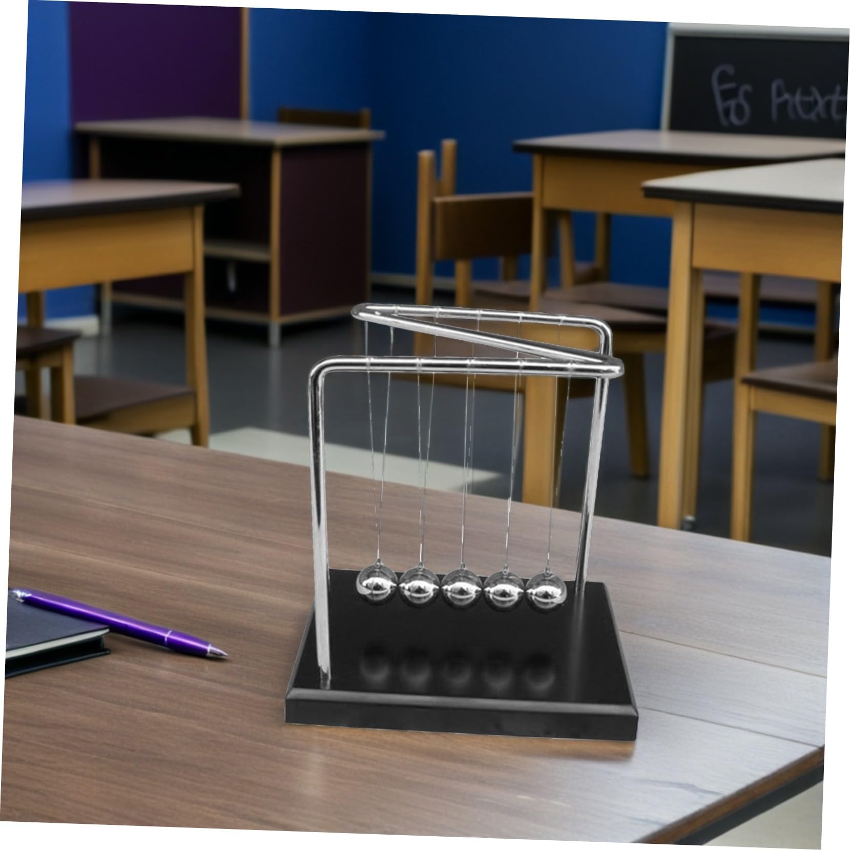 YARNOW Pendule de Newton avec Boules Métalliques Démonstrateur de Mouvement Cinétique pour Bureau Jouet Éducatif de Physique et Décoration de Maison
