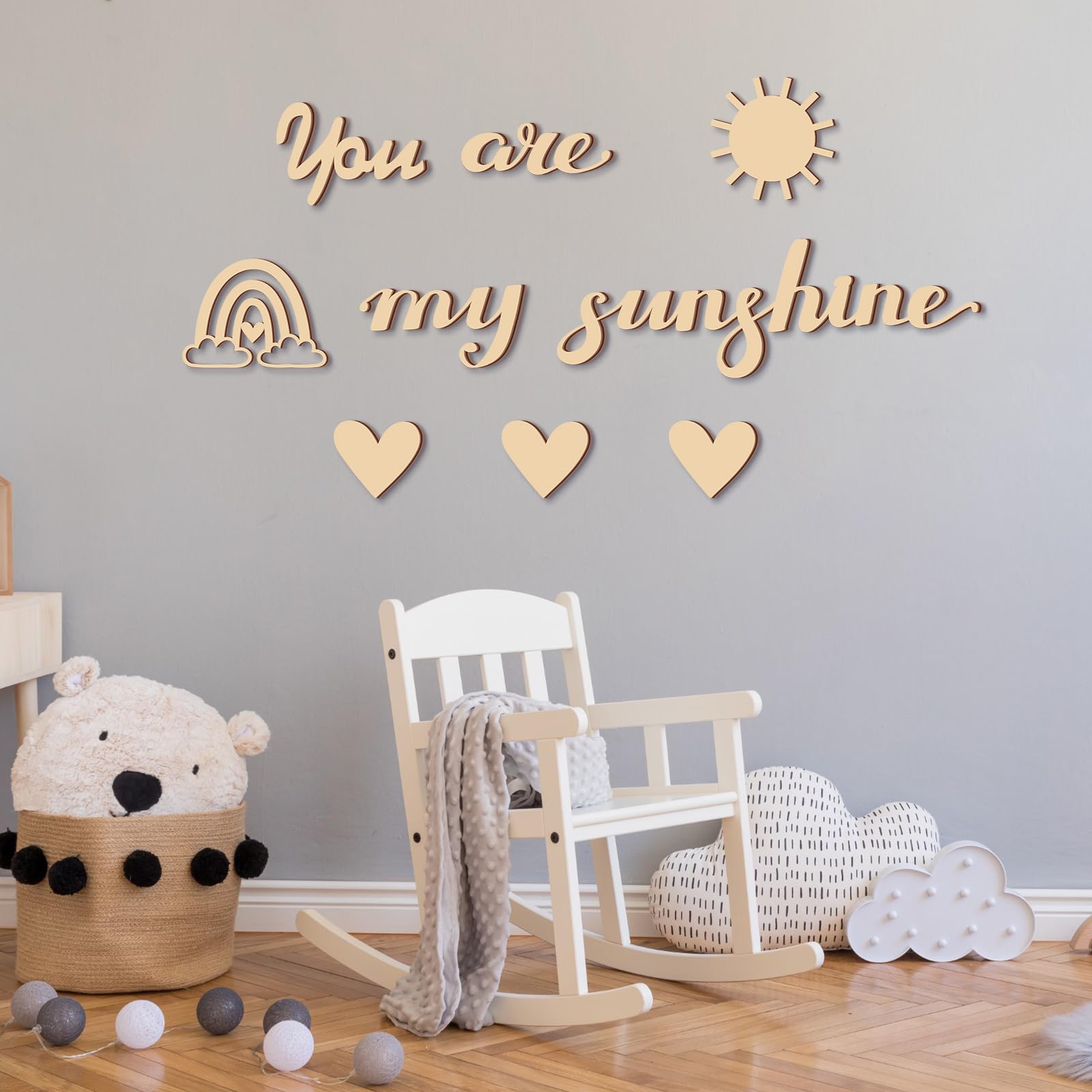 Snapklik.com : 9 Pcs Rainbow Nursery Wall Decor You Are My Sunshine ...