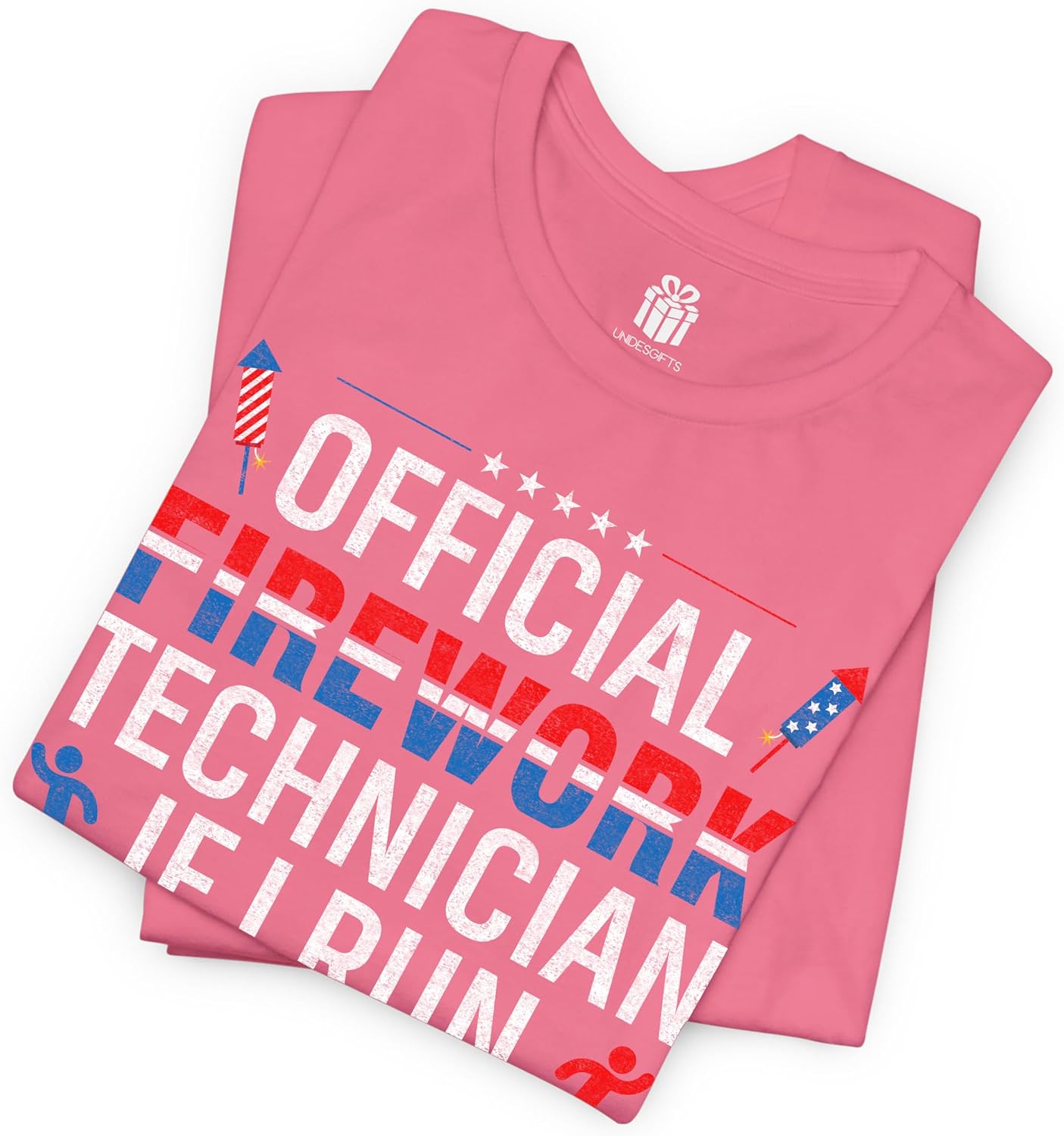 Funny Firework Director Technician I Run You Run 4th of July Shirt for Men Women Kids Boys Girls Dad Mom Son