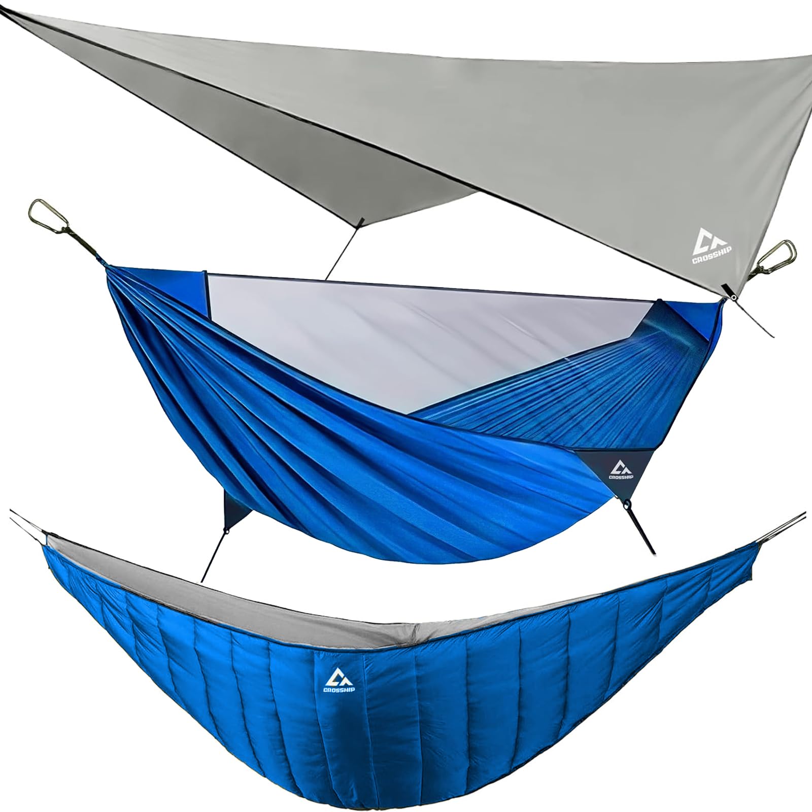 CROSSHIP Camping Hammock with Mosquito Net, Underquilt & Rain Fly Tarp — image 1