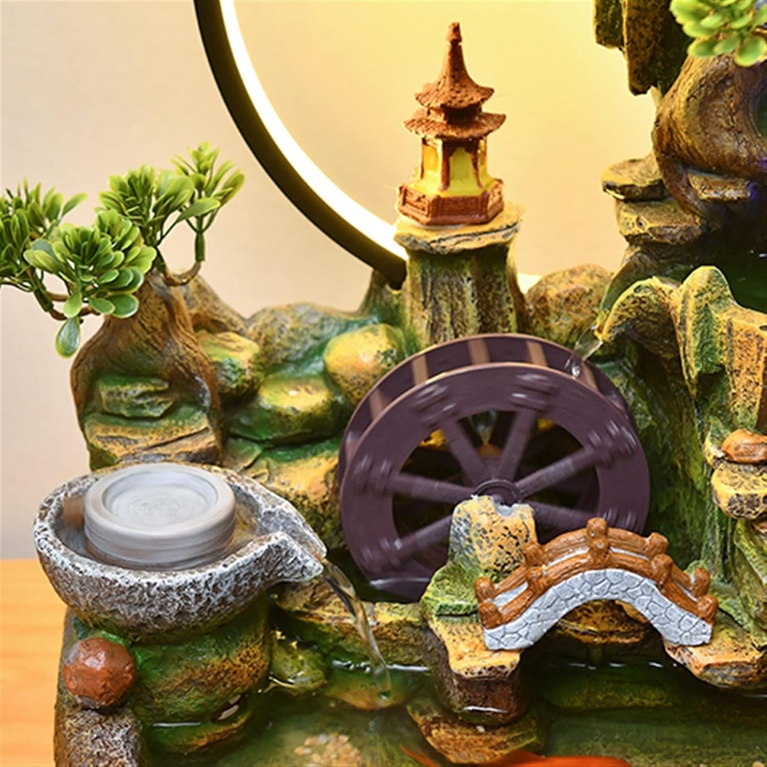 Tabletop Fountains Table Fountain - Table Fountain with Roller Ball Home Indoor Meditation Table Fountain Lucky Falls Fountain Table Top Fountains Indoor