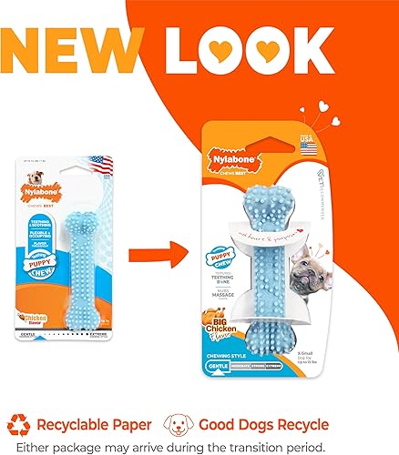 Miniatura 4 de Nylabone Juguetes para masticar flexibles y relajantes para la dentición de cachorros para cachorros de dentición XSpequeños hasta 15 libras