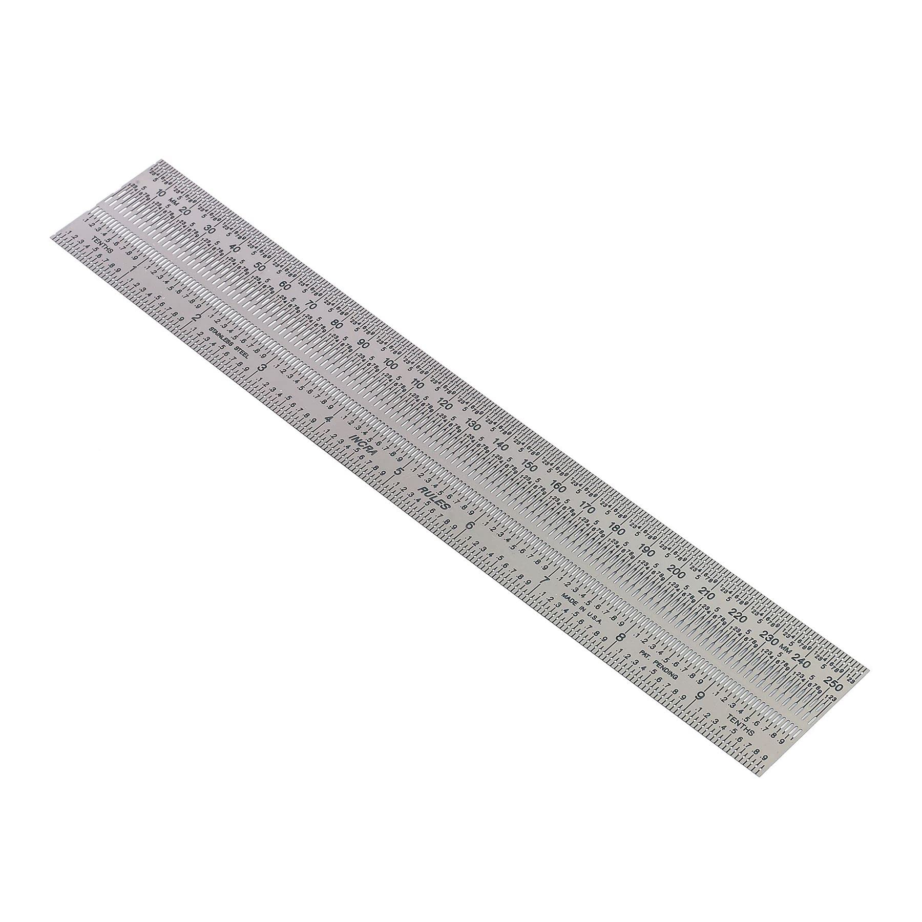 Incra Silver Precision Marking Rule - Dual Scale 250Mm/10"