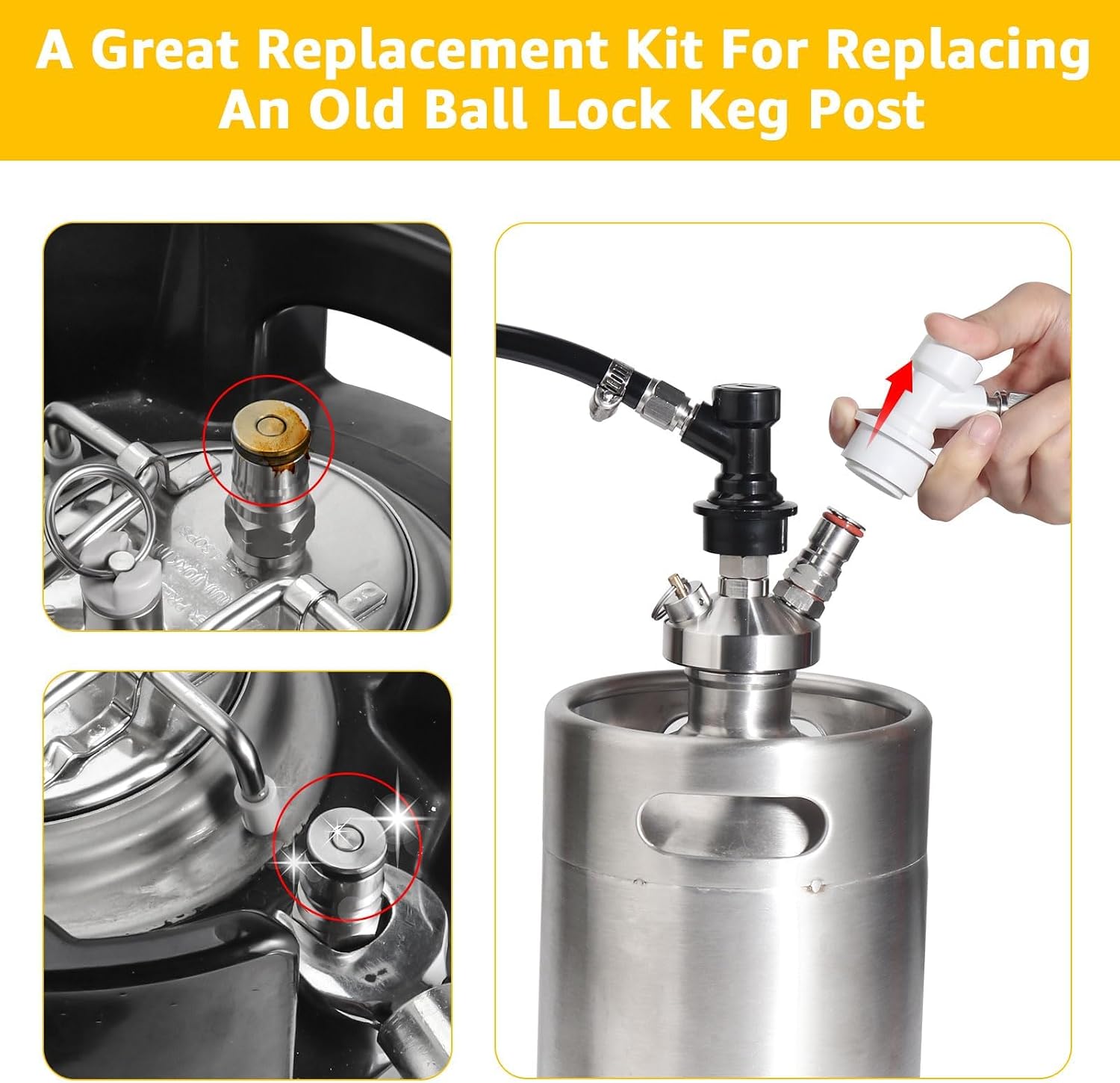 Ball Lock Keg Fittings Beer Corny Keg Connectors Set