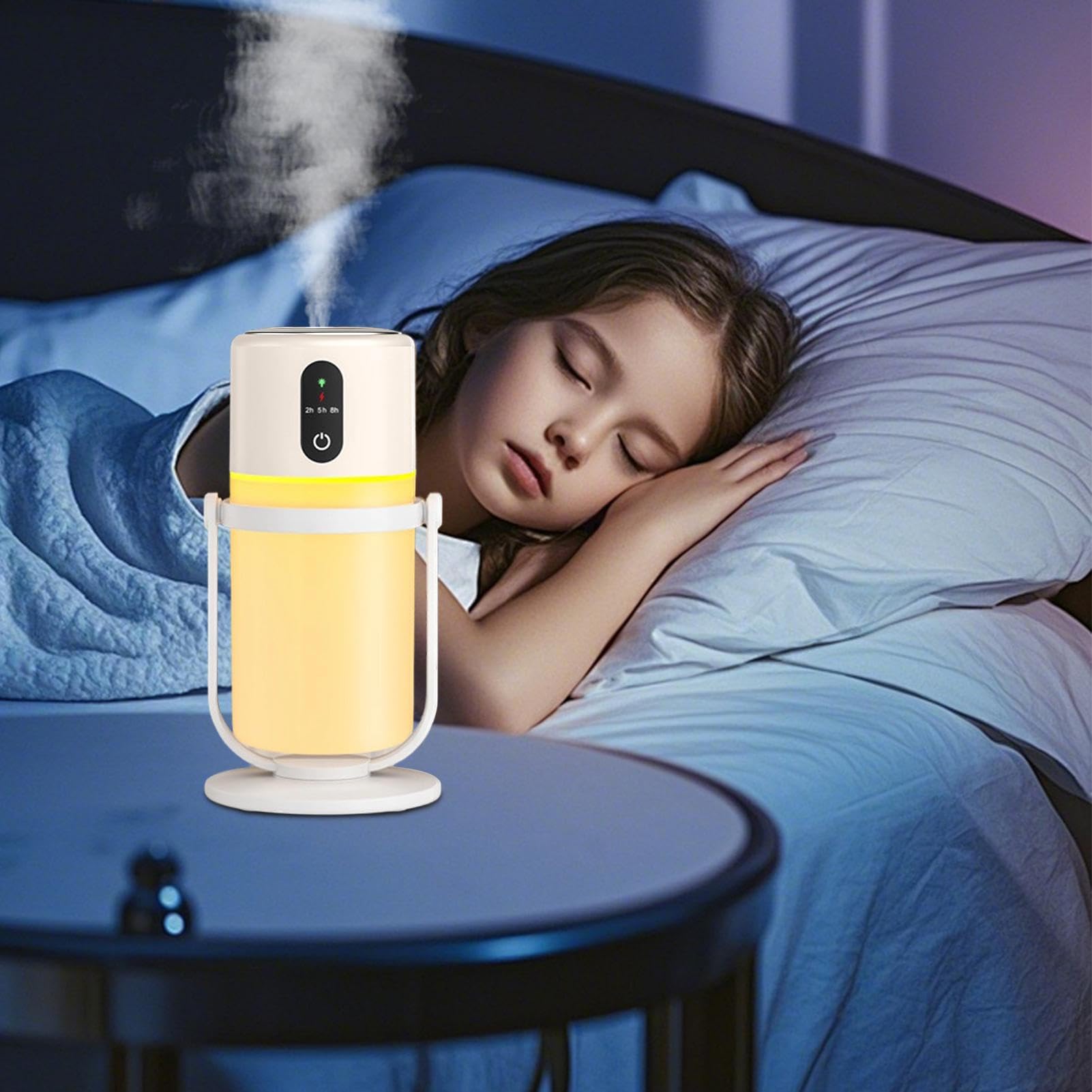 Kleine Raumbefeuchter Für Das Schlafzimmer | 300ml Tragbarer Leiser Haushaltsartikel mit LED-Licht,Luftbefeuchter Für Schlafzimmer,Für Senioren, Kinder, Pflanzen, Zuhause, Büro, Schlaf, Erkältung, Nac