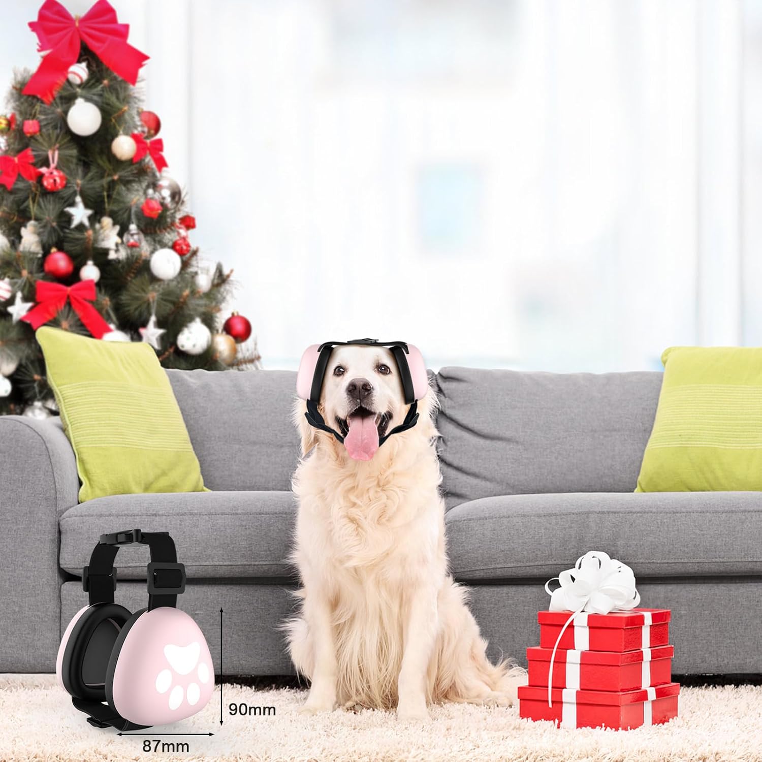 Dog Ear Muffs Noise Protection, 29dB Noise Cancelling Headphones for Dogs, Dog Ear Muffs Noise Protection for Hunting Fireworks Thunder Vacuums Anxiety Relief