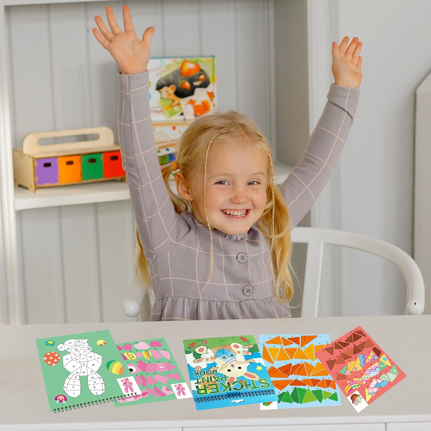 AEAHALY Easter Sticker Book Crafts for Kids Ages 4-8 Reusable Sticker Paint Books Basket Stuffer Gift Party Favors Include Bunny Egg Carrot Chick Gnome and More Designs Create Festival Atmosphere