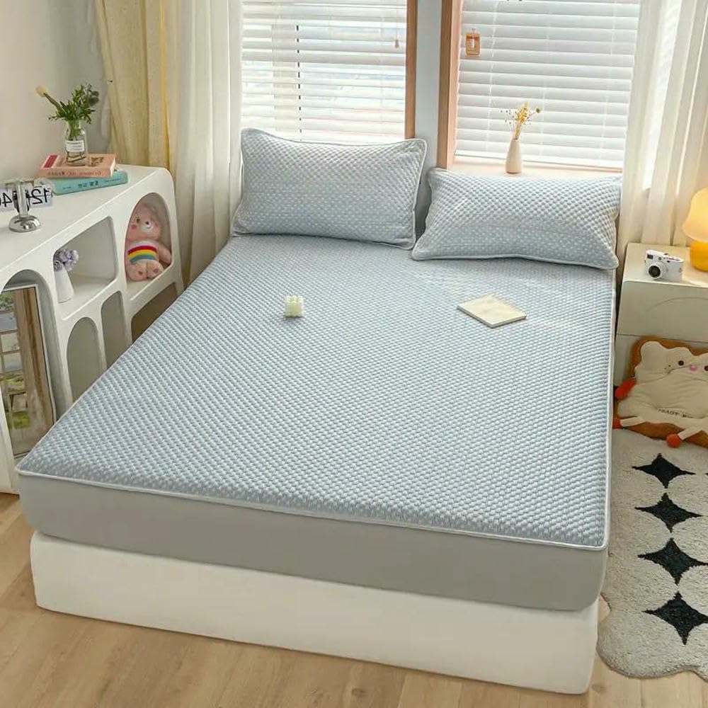 Tapete Doudou de seda fresca de verano, color sólido, totalmente cerrado, lavable a máquina, suave y transpirable, para bebés, zona de juego segura, ideal para la comodidad del bebé.
