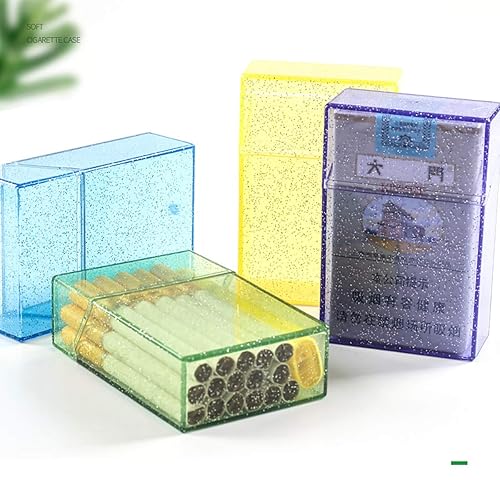 Miniatura 2 de Caja de cigarrillos para cigarrillos de 3.346 in, tamaño King, 20 capacidades, caja de cigarrillos de plástico, transparente, portátil, delgada,