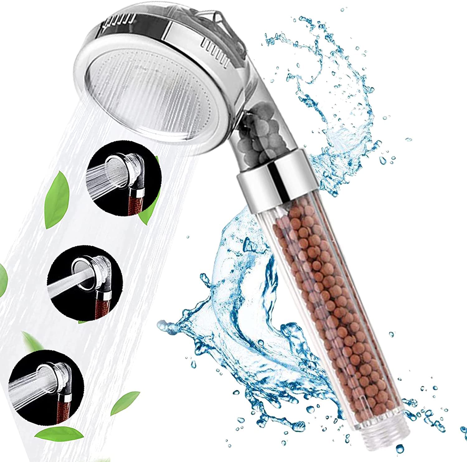Handheld Shower Head with Built-in Filter, PRITZKER® High Pressure & Water Saving Shower Head with 3 Mode Settings