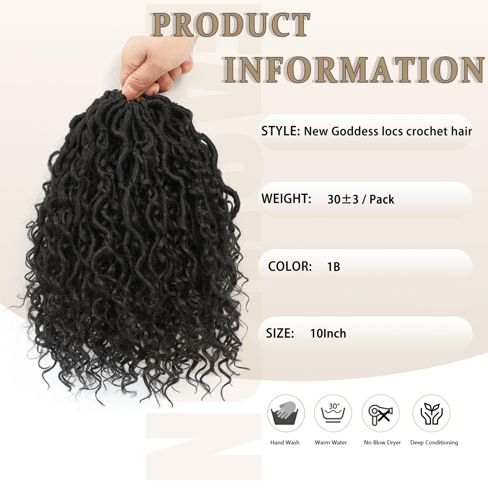 Goddess Locs Crochet Hair Pre-Looped Faux Locs Synthetic Hair