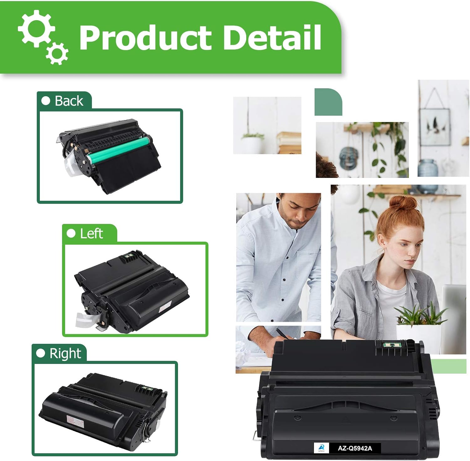 Aztech Compatible Q5942A Toner Cartridge Replacement for HP 42A Q5942A 42X Q5942X Q1338A for HP 4250 4200 4350 4300 4250N 4240 4350N 4250TN 4250DTN 4350DTN 4350TN Printer (Black, 1-Pack)