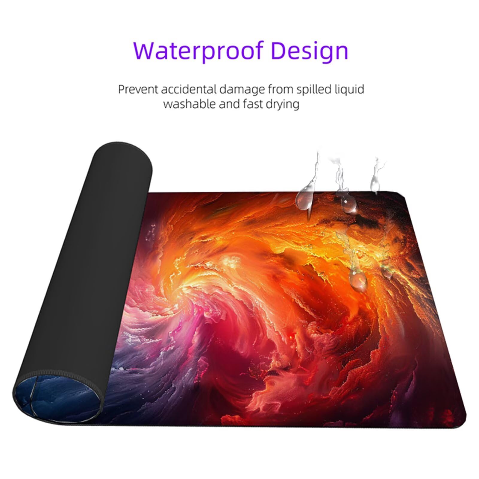 Alfombrilla Ratón Color Alfombrilla Escritorio Abstracto Mouse Pad Gaming Duradera, Mouse Pad Grande Gaming Mejora Precisión y La Velocidad, Desk Mat para Jugadores, PC, Oficina 1600x800x3mm Y2-211