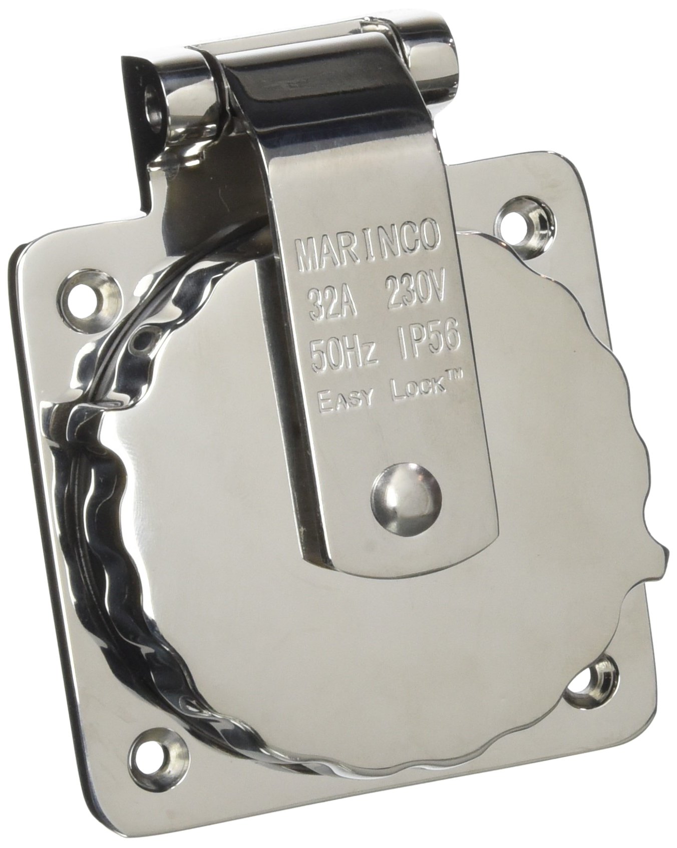Marinco 32A 230V Easy Lock Inlet Stainless Steel