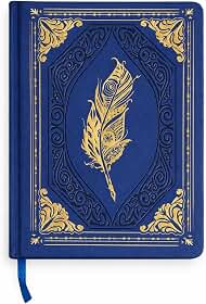 Caderno retrô de 360 páginas (Azul Marinho E Dourado)