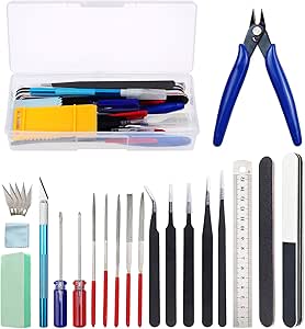 GeeBat 22 Pcs Professional Model Tools Kit for Building Model, Hobby Craft Assembling Repair Tools for Gundam Car Plastic Model