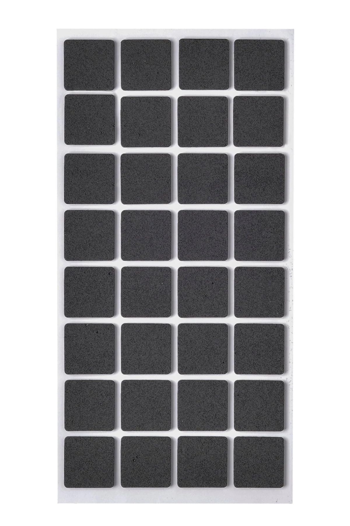 Siyah Keçe 32 Adet 2,5 X 2,5 Cm Kare Yapışkanlı Sandalye, Masa, Koltuk Altı Parke Koruma Keçesi