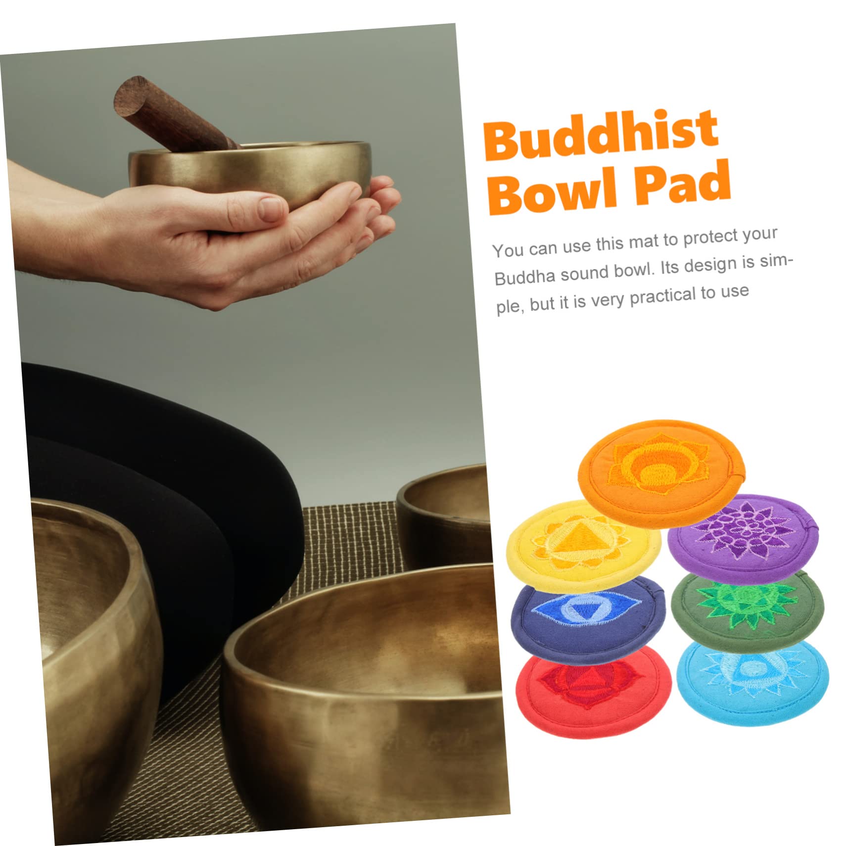 Toyvian Coussin Pour Bol Chantant Tibétain Brodé Lot De 7 Coussins De Protection Pour Bol De Prière Support Compact Pour Et Yoga