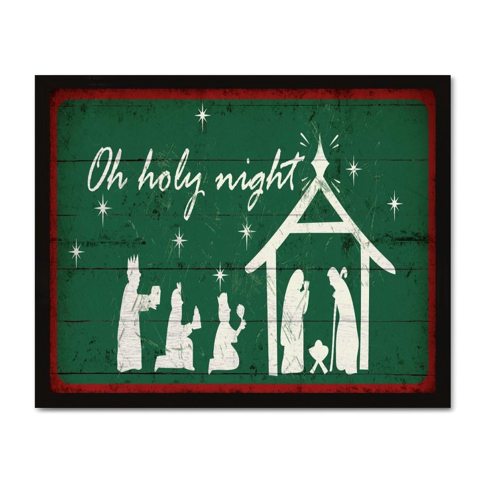 Oh Holy Night panneau bois pour sublimer votre entrée à Noël