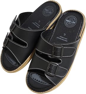 Sandals, Men's, Double Belt, Gentleman, Front Opening, 2 Bands, Cushion, Comfort, Casual, Lightweight, Indoor, Outdoor, Office, Entrance Sandals