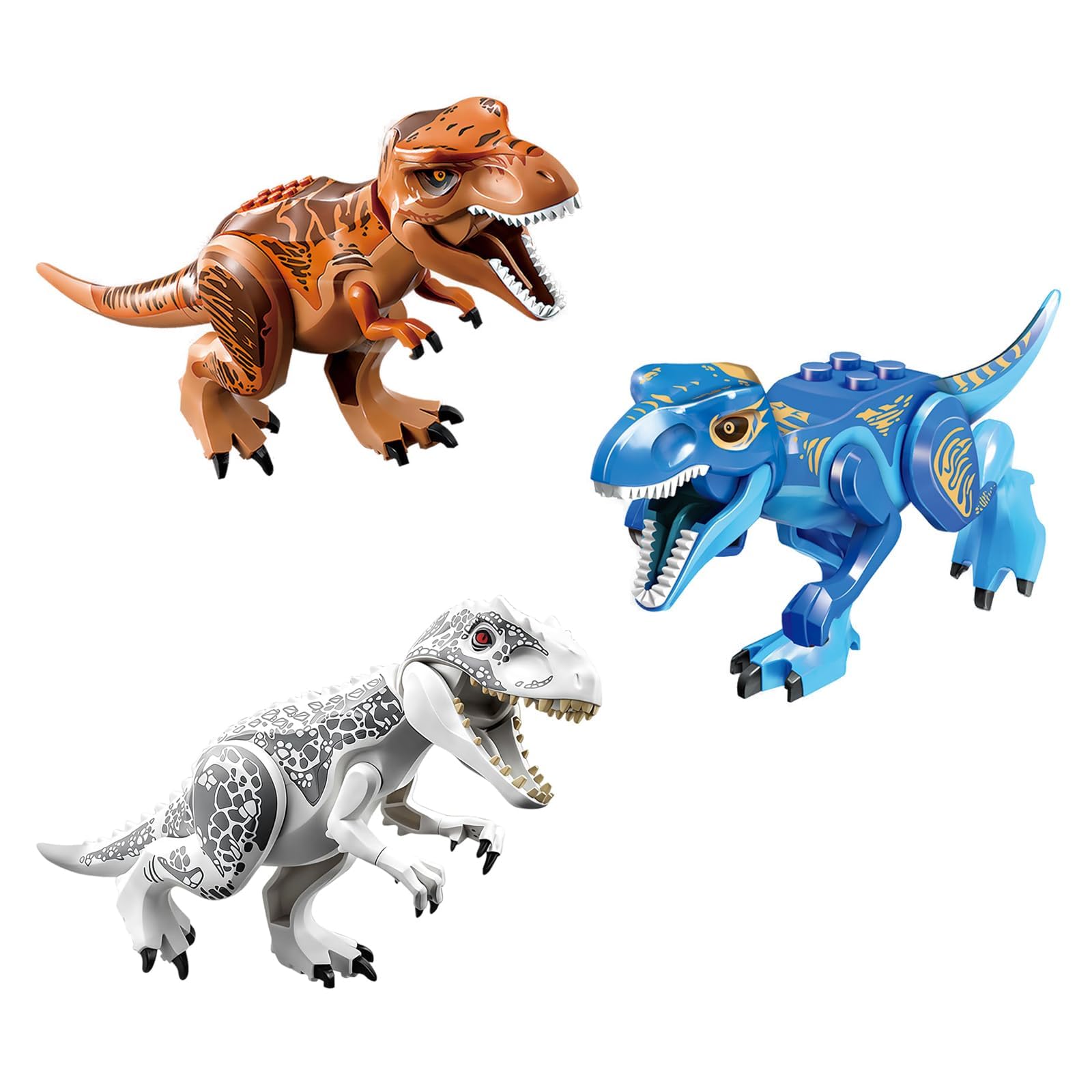 IN-IMAGINE 3PcsDinosaurs Dinosaur Model Set,Dinosaur Figure, Detailed Spinosaurus and Rex Figures for Shelf Display, Office Decor and Educational Demonstrations, Realistic Dinosaur-image-4