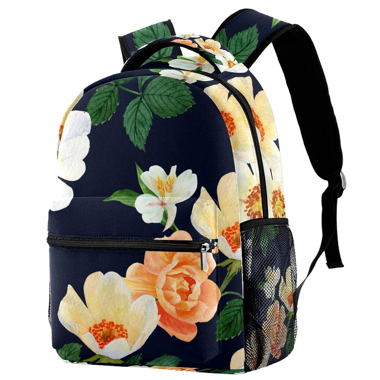 Sac à dos décontracté imprimé fleurs multicolores ultra léger