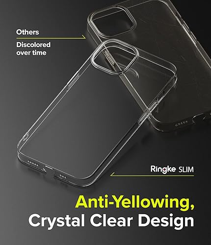 Miniatura 5 de Ringke Compatible con iPhone 13, delgada, transparente, sin amarilleo, bisel elevado de policarbonato duro, revestimiento suave, cubierta para