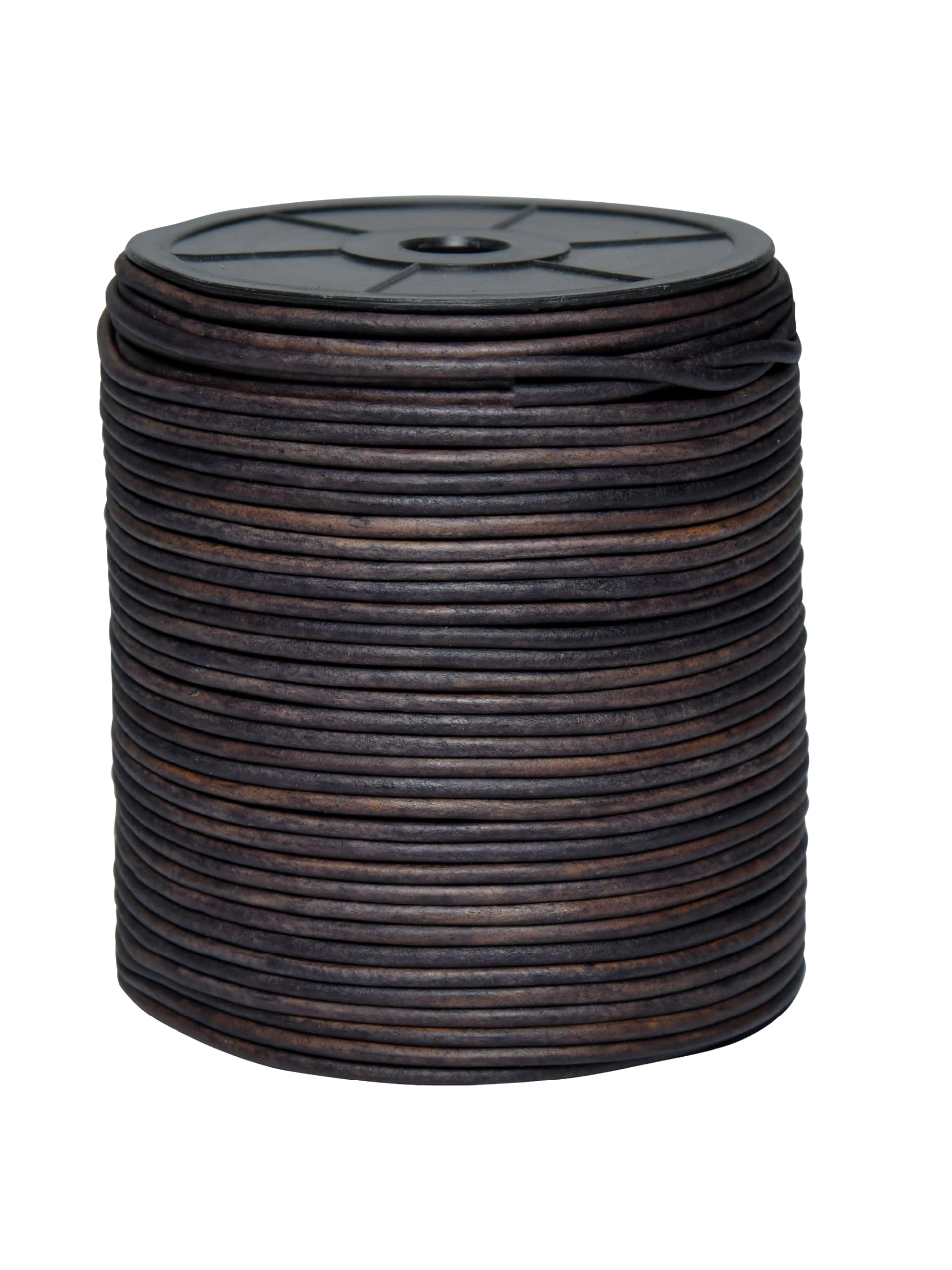 Cords Essentials Distressed Gray Round Genuine Leather String Cord, Rope For Jewelry Making, Necklaces, Bracelets, Kumihimo Braiding, Wraps, Crafts And Hobby Projects (, 3.0 Mm)