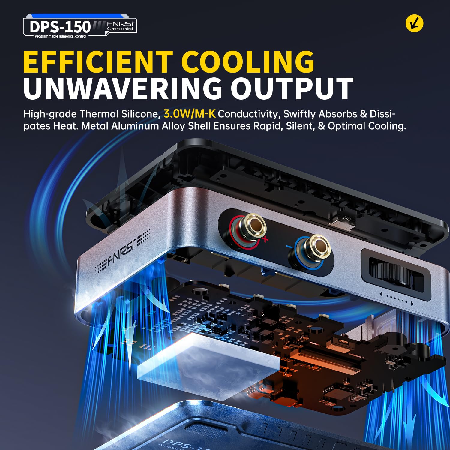 Variables DC-Netzteil,DPS-150 CNC-Netzteil DC einstellbar von 30V 5A mit 4-stelligem IPS-Display Leistungswelle <20 mV PD/QC/DC-Eingang Programmierbares Schaltnetzteil vom PC