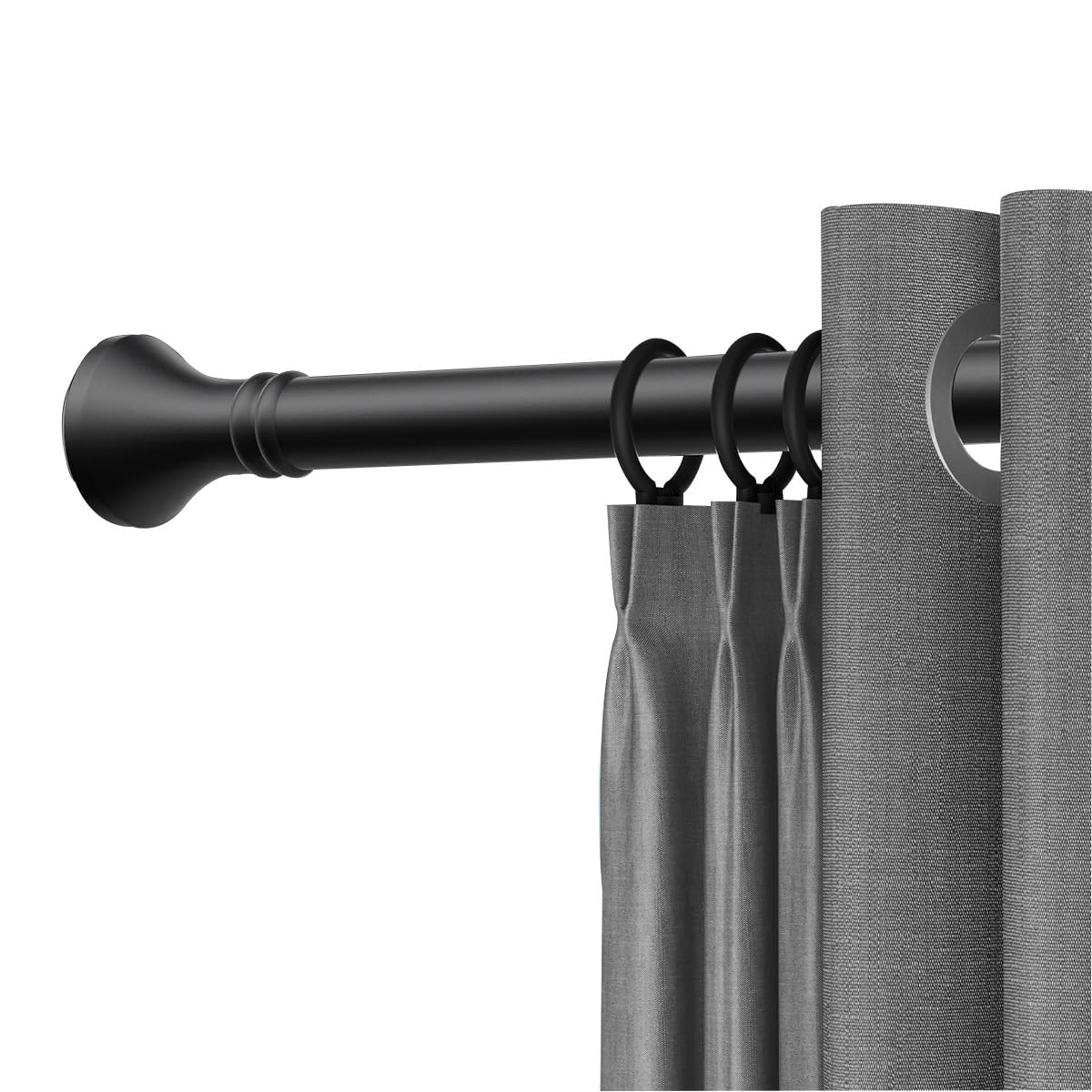 Tringle à rideaux réglable – Sans perçage, télescopique, design antidérapant pour portes et placards, installation facile, décoration d'intérieur élégante, polyvalente pour tous les espaces