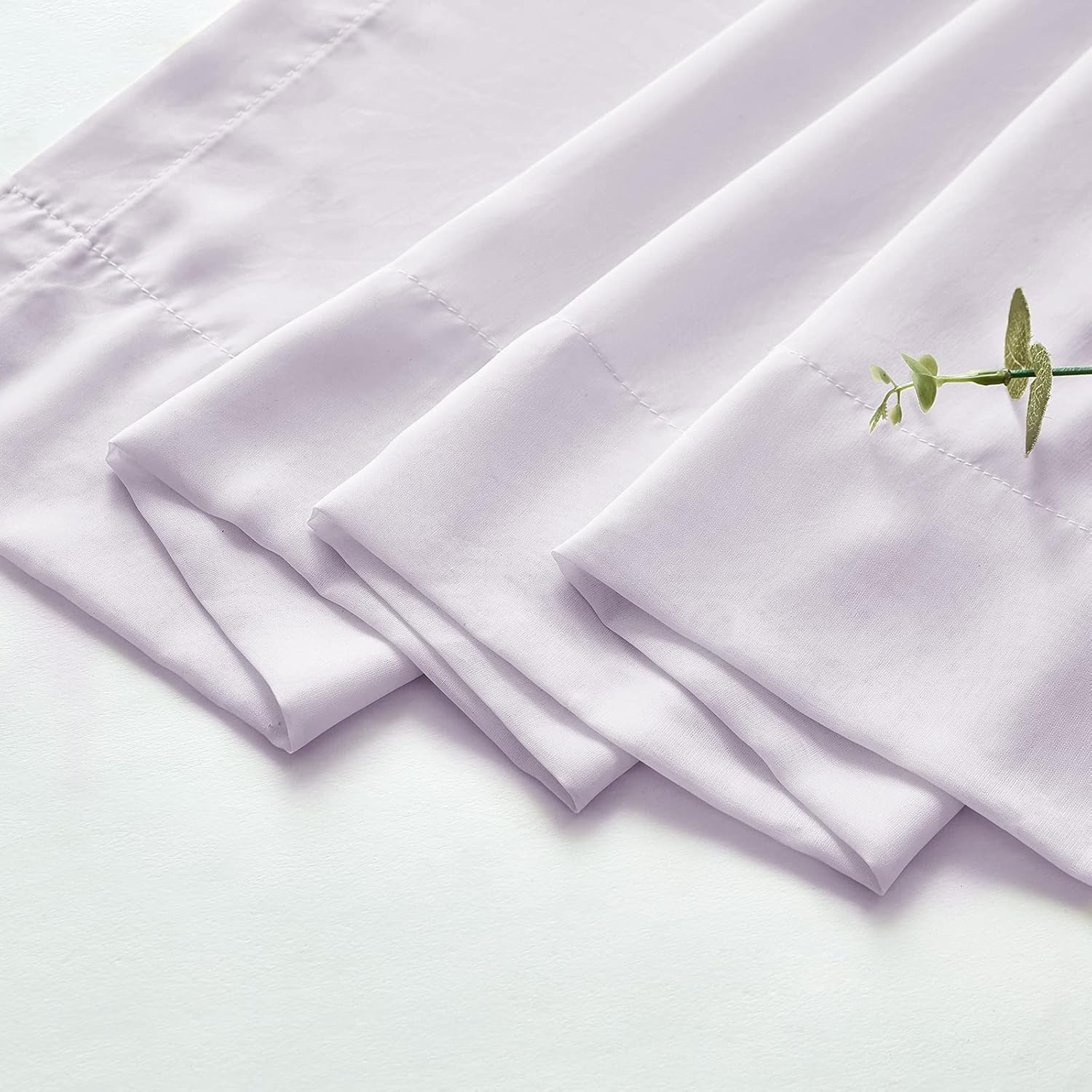 Melodieux Light Purple Chiffon Sheer Curtains Rod Pocket Soft Silky Texture Lilac Sheer Window Panels Light Filtering Sheer Drapes for Living, Dining, Bedroom Décor - 52" W x 63" L, 2 Panels