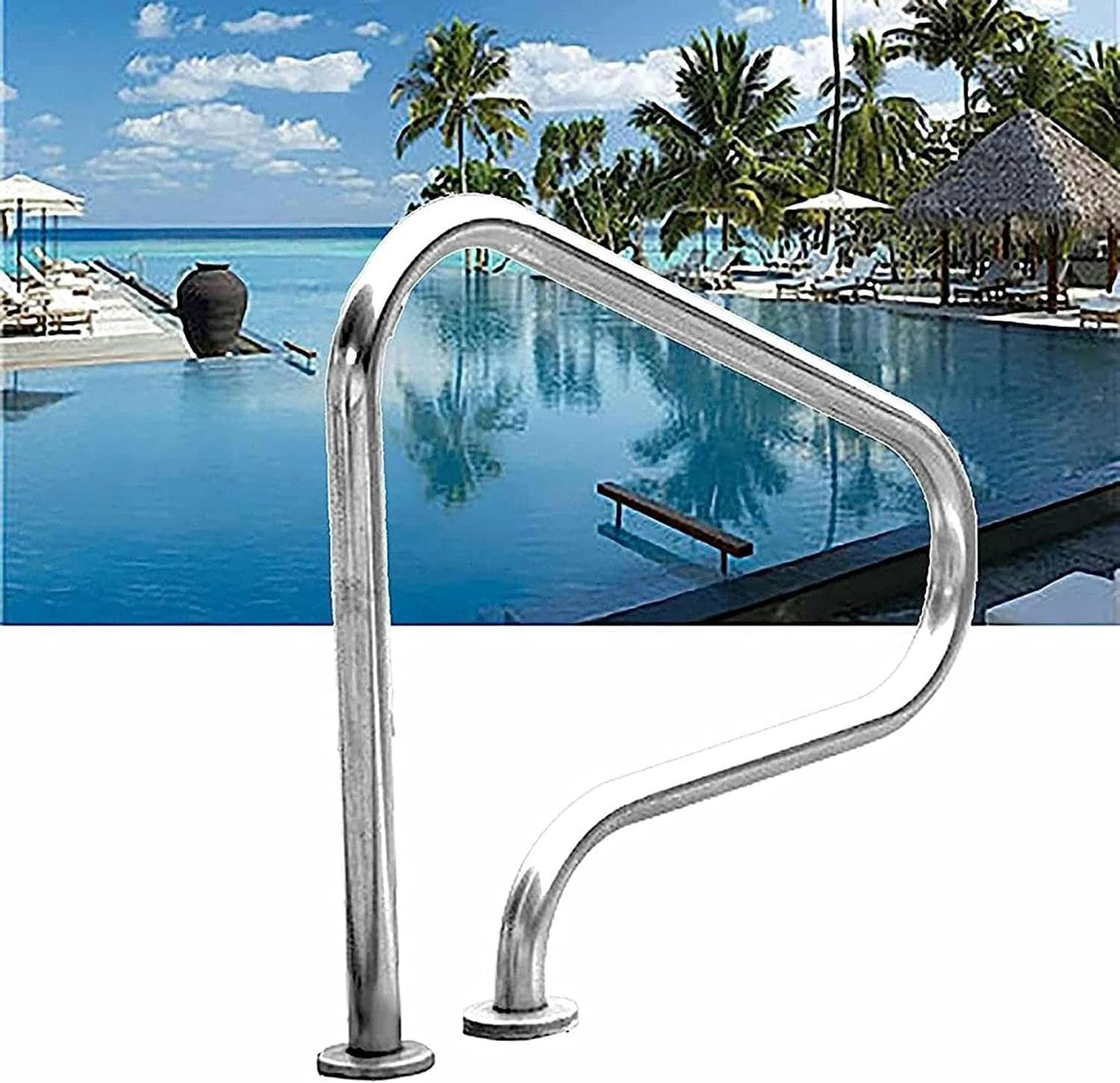Pasamanos de piscine pour entrée de bassin sécurisée en été