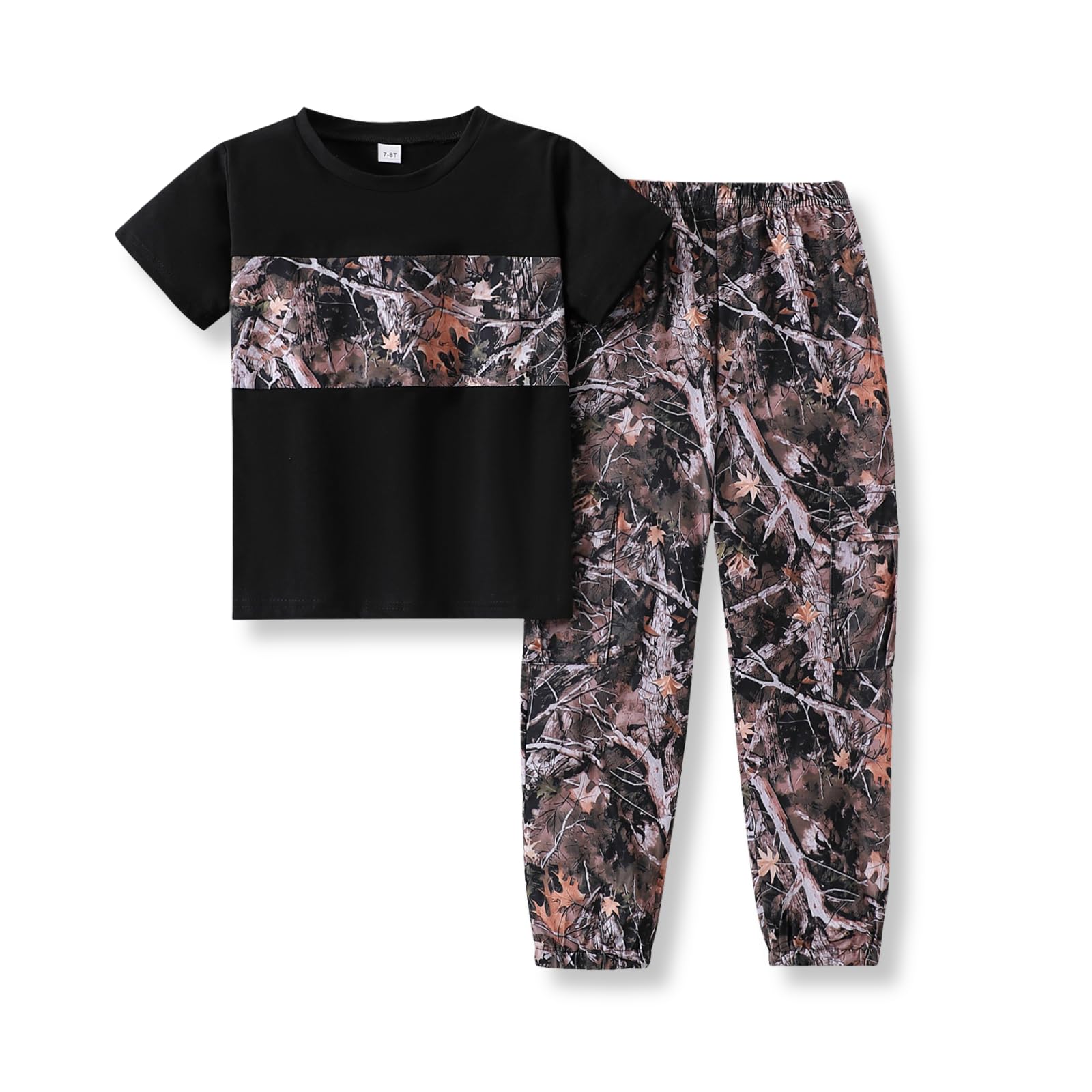 5-12 Years Boys Clothing Set Camo Hoodie &amp; Cargo Pants Outfits Set 2025 Fashion Clothing