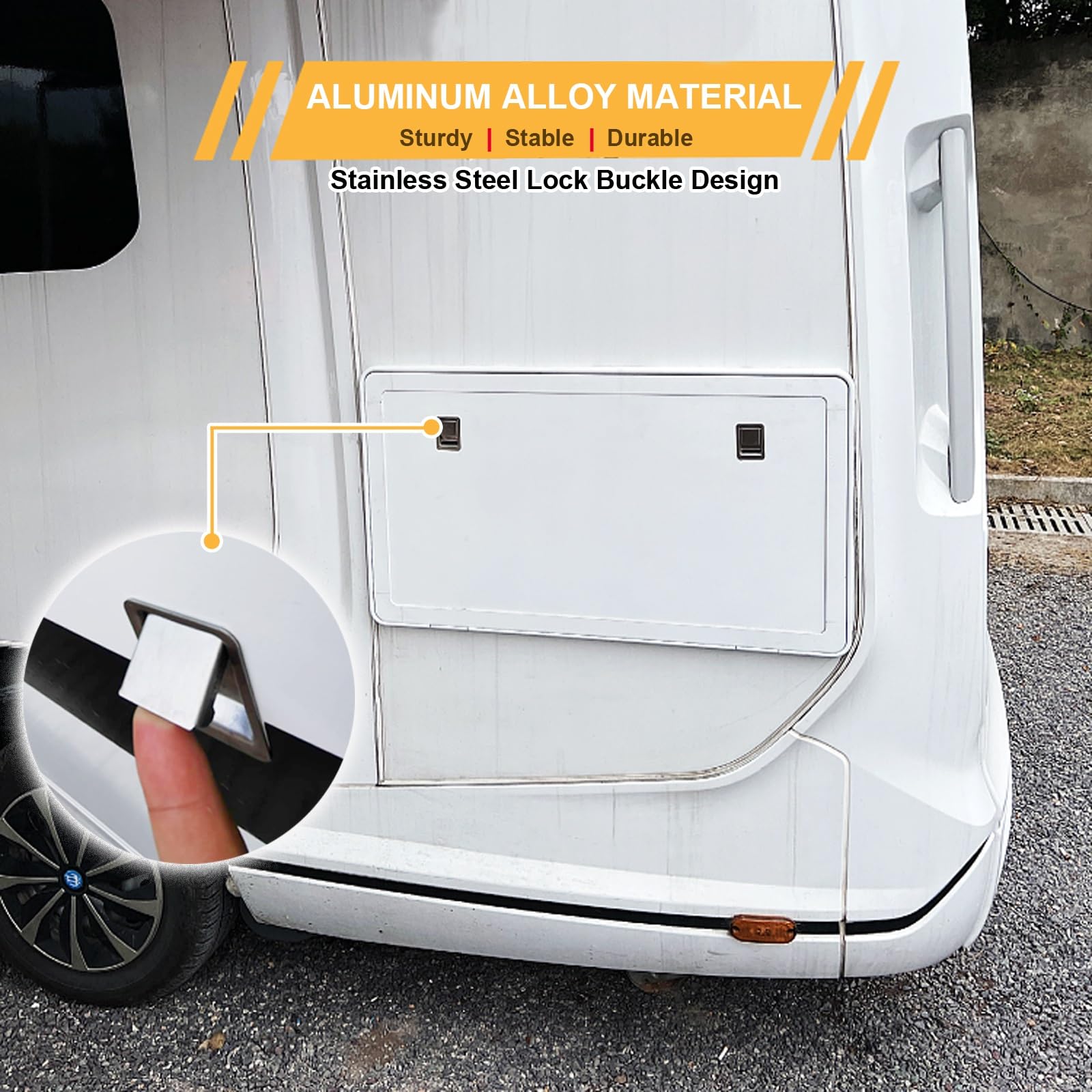 Klapptisch für Wohnmobile, RV-Außen-Esstisch, Klappbarer Wandtisch, Maximale Tragkraft 35 Kg, Seitlich Aufhängbarer Außentisch für Camper und Wohnmobile(Black,50 * 35cm/20''*14'')