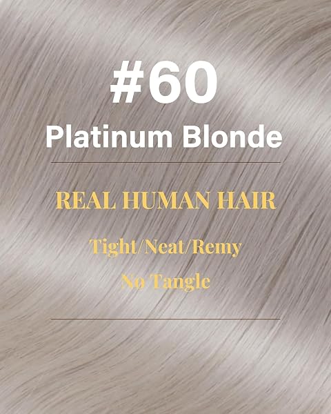 Hetto Bonding Extensions Echthaar Platinblond 50 Stück 1g/Stück – Sicherer Halt, Präzise Strähnen, Zum Erhitzen, Für Trendbewusste Frauen, Perfekt für Alltag, Für kurze Haare 35cm #60 - 5