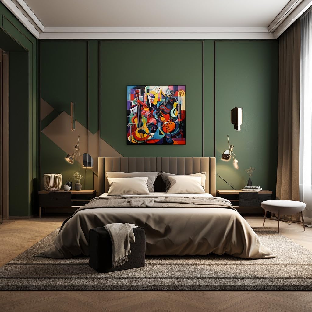 Canvas for Living room. Harmony in Hues: A Symphony of Colorful Abstraction and Bold Instrumental Imagery, 27 x 18 inch Canvas Wall Art - Contemporary Masterpieces - Modern Home Decor