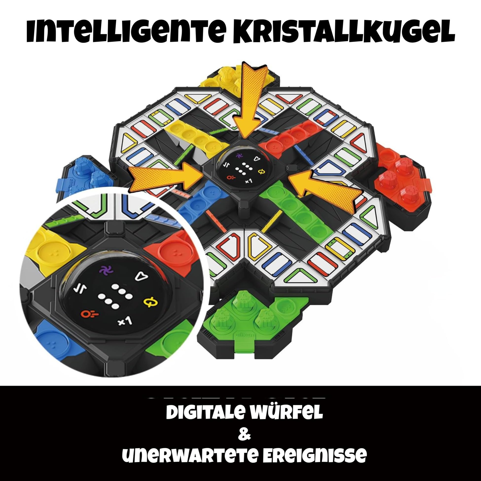 GiiKER Super Ludo - Elektronisches Würfelspiel - Schlanker Mensch - Interaktives Spiel mit Lichteffekten - Familie & Kinderspiel - Geburtstagsgeschenk für Kinder