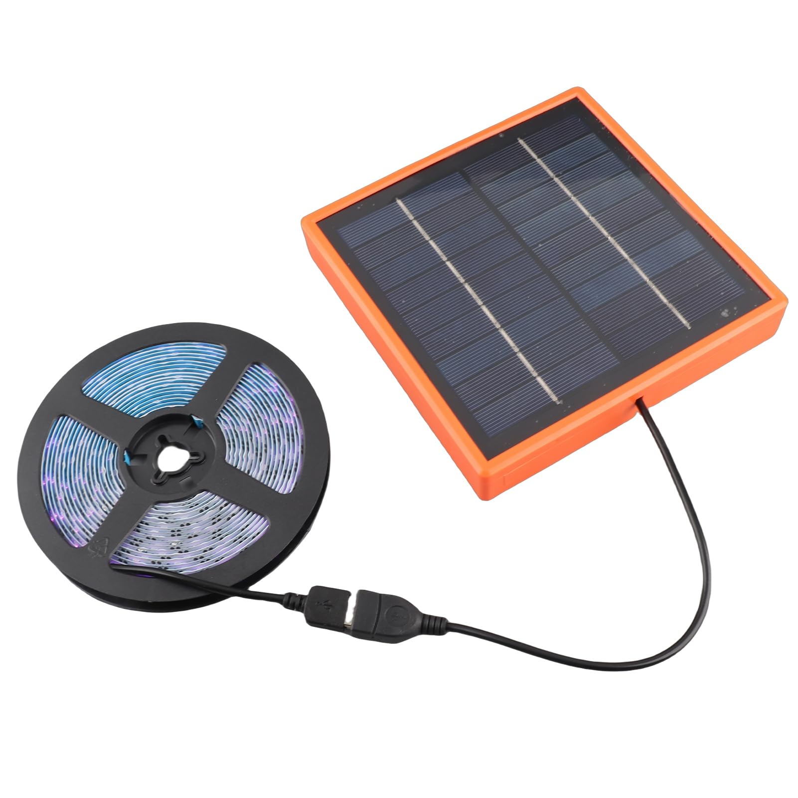 Lumière de Croissance de Plantes Solaires 5V, Bande de Lampe à LED de 16,4 Pieds, Lampe de Culture de Plantes à Spectre Complet à LED D'extérieur Solaire pour le Jardinage Sous Serre