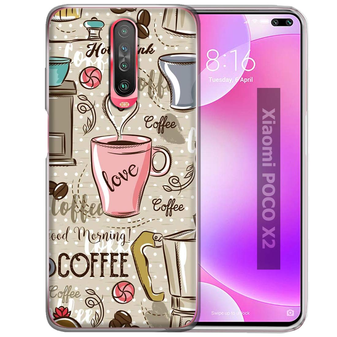 Fashionury Stylish Love Coffee Soft Silicone Lightweight Slim Fit Printed Back Cover for Poco X2 (B084ZKFSMP) Amazon Price History, Amazon Price Tracker