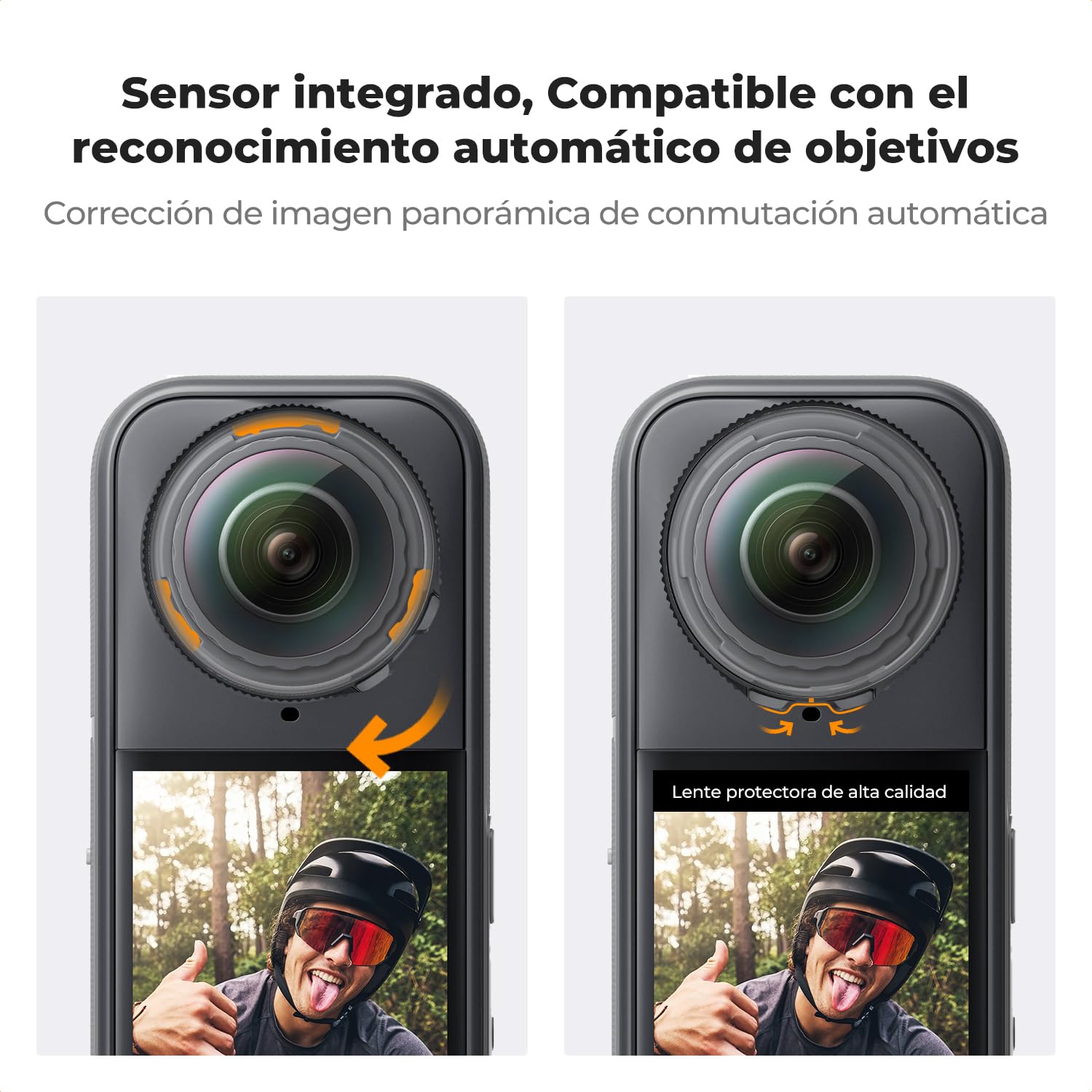 K&F Concept Premium Lentes Protectores Compatible con Insta360 X5, Alta Transparencia de Cristal Óptico Templado Protector de Lente, Multi-Coated Anti-Scratch Cap Kit de Reemplazo para Insta 360 x5