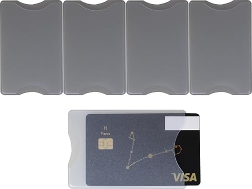 Fundas para tarjetas de crédito, funda de plástico transparente resistente, protector de titular de la tarjeta transparente, Frosty-4 piezas,