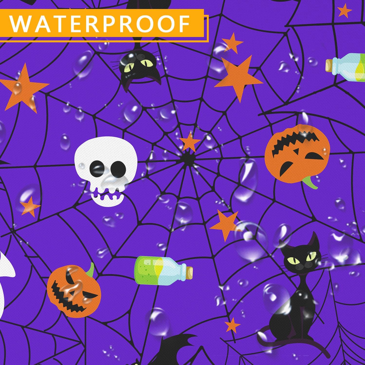 Roszwtit Halloween Tablecloth - Waterproof Kitchen Table Decor for Dining Holiday Party - 60x120 Inch Rectangle